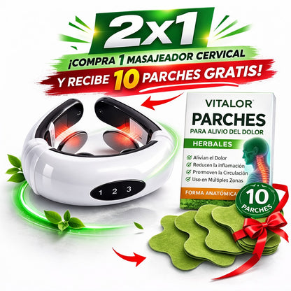 Masajeador Cervical Inteligente + Parches de Alivio Gratis – Cuello Sin Dolor en Minutos