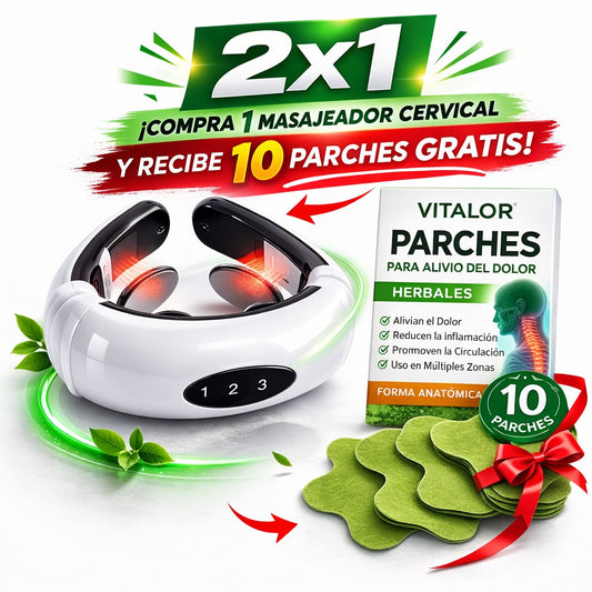 Masajeador Cervical Inteligente + Parches de Alivio Gratis – Cuello Sin Dolor en Minutos
